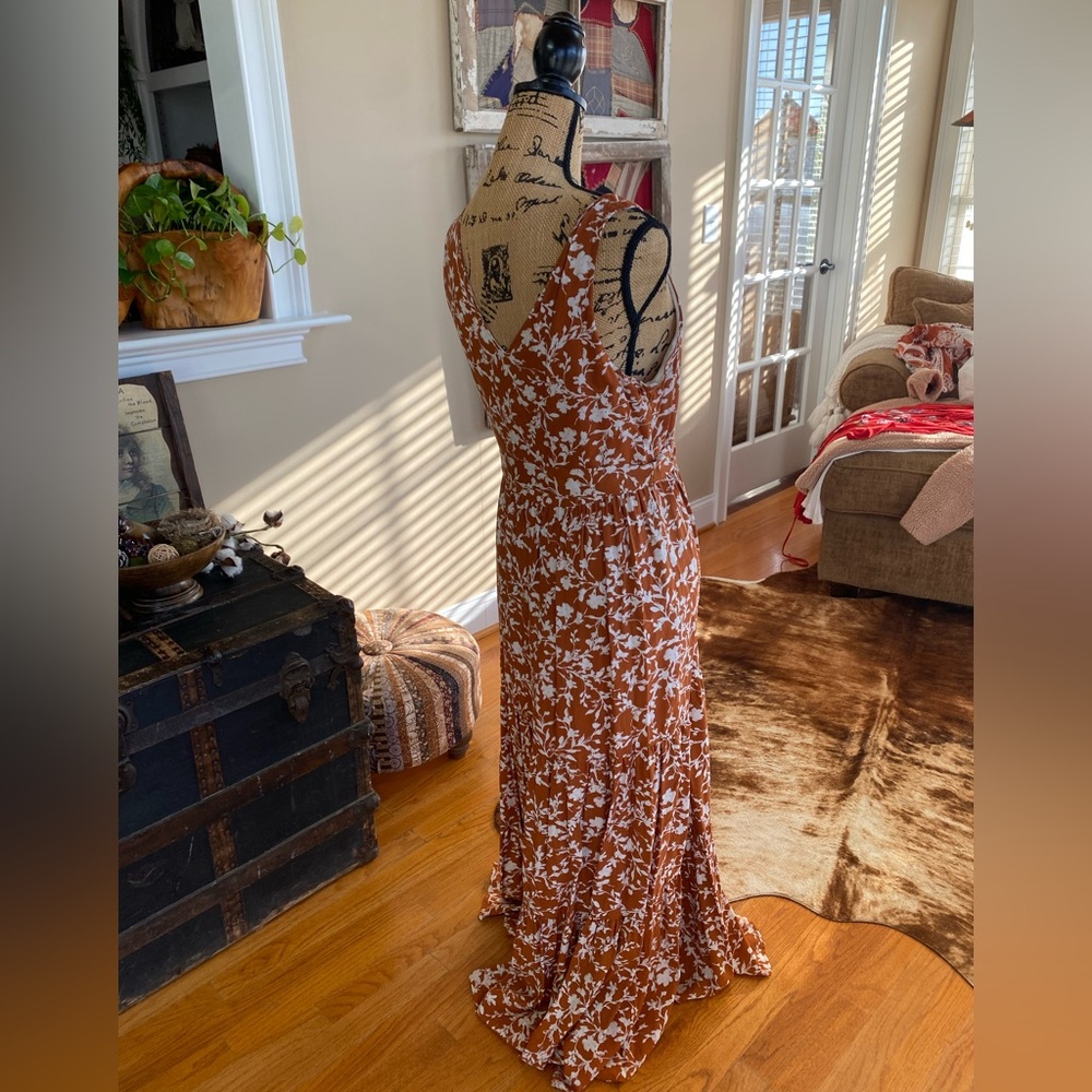 Cynthia Rowley brown and white floral maxi dress - Picture 5 of 8
